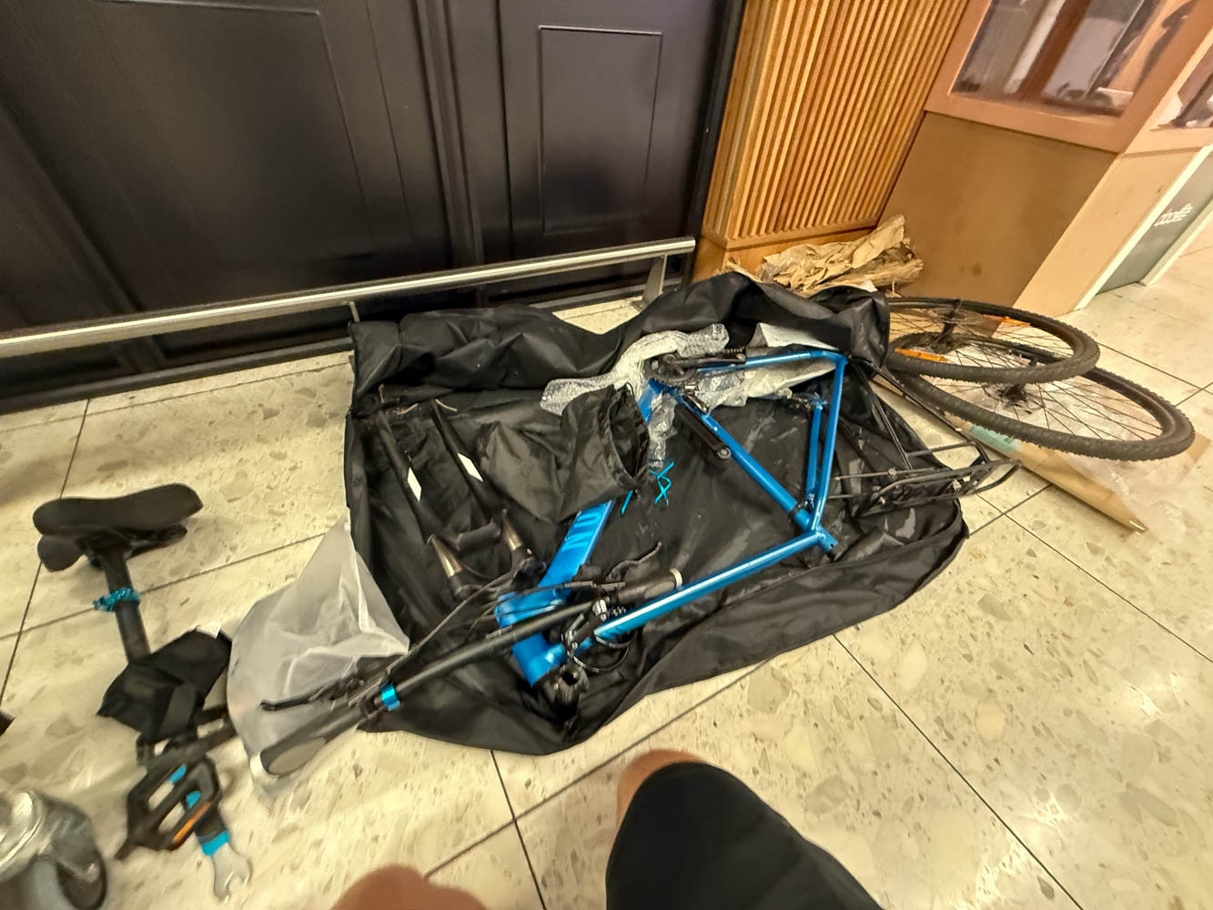 Disassembled bike